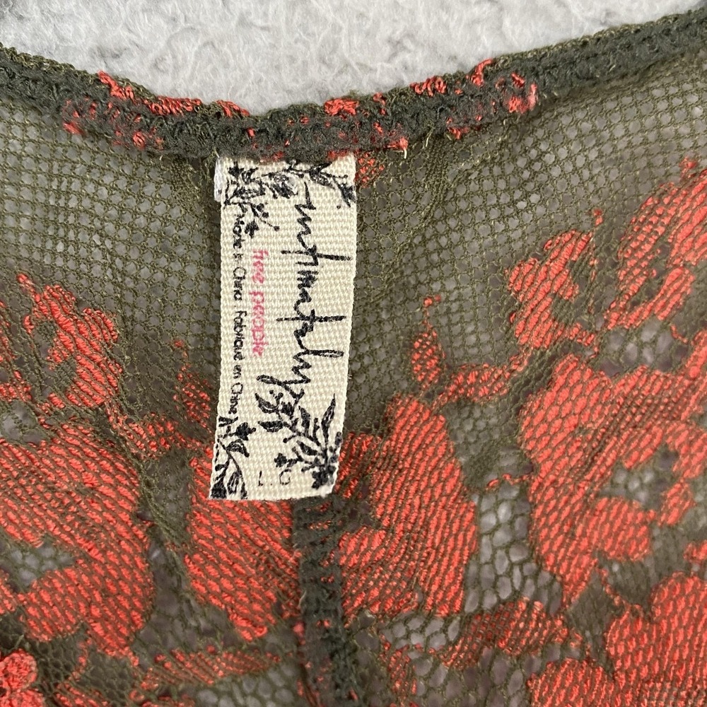 Free People Intimately Bralette Womens L Wild Roses Lace Racerback Sheer Floral - Picture 6 of 11